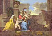 Nicolas Poussin Heilige Familie auf der Treppe oil on canvas